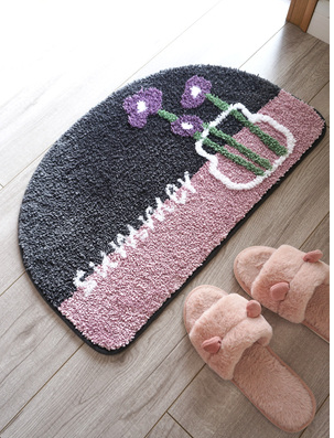 Semicircular Bathroom Absorbent Small Floor Mat