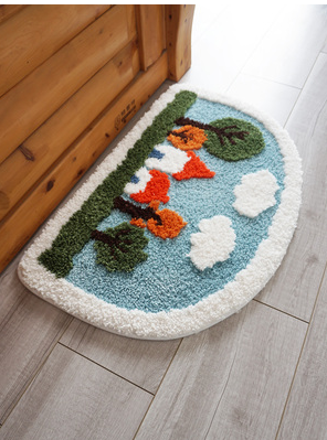 Semicircular Bathroom Absorbent Small Floor Mat