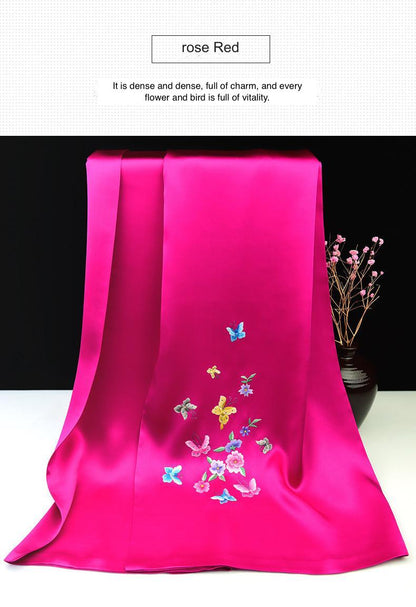 Manufacturer supplies silk scarves for women, fashionable travel shawls, multifunctional and versatile Suzhou embroidery scarves, special gifts