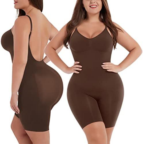 Simple Waist Fitted Belly Contracting And Hip Lifting Exposed Back Beauty Back Boxer Jumpsuit