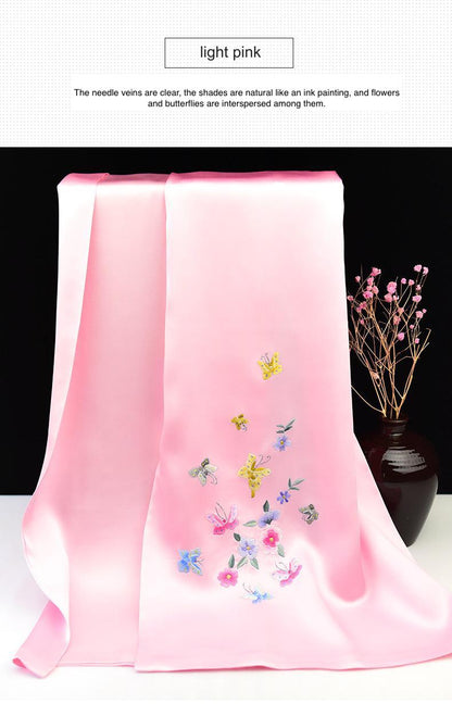 Manufacturer supplies silk scarves for women, fashionable travel shawls, multifunctional and versatile Suzhou embroidery scarves, special gifts