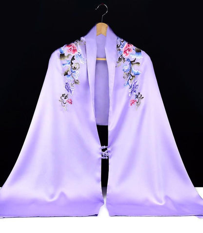 New double-layer silk shawl hand-embroidered Suzhou embroidery silk scarf Chinese style gift