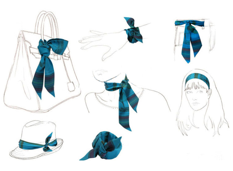 Van Gogh series silk scarf headband for women