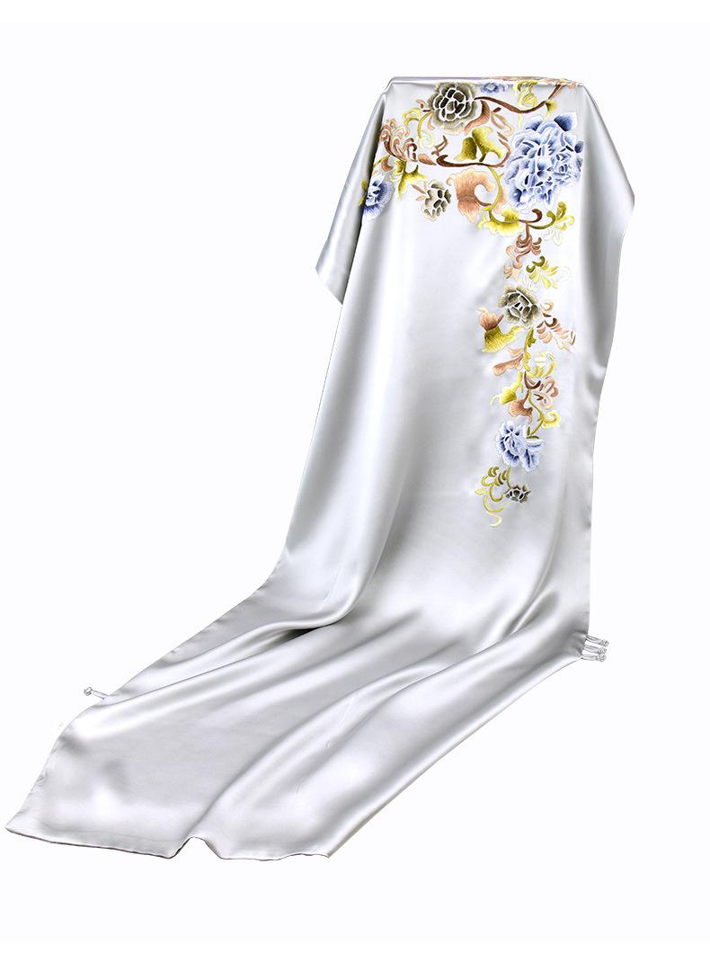 New double-layer silk shawl hand-embroidered Suzhou embroidery silk scarf Chinese style gift