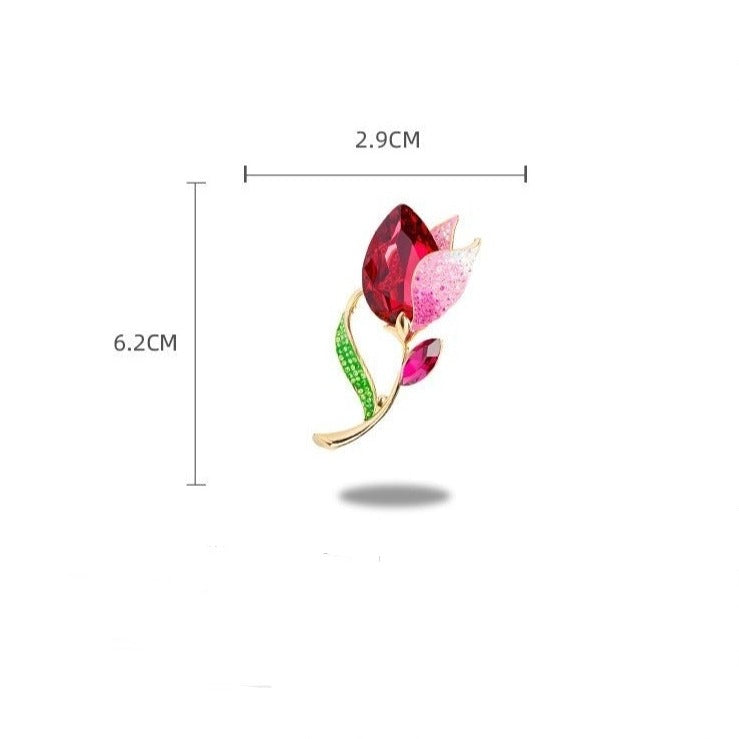 Elegant Tulip Brooch Fashion Atmospheric Flower Corsage Brooch High-end Clothes Accessories Cross-border Wholesale