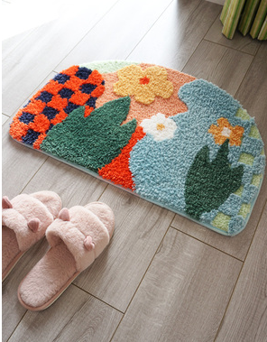 Semicircular Bathroom Absorbent Small Floor Mat