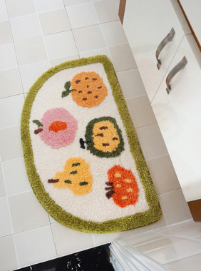 Semicircular Bathroom Absorbent Small Floor Mat