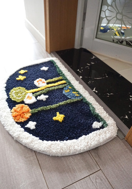 Semicircular Bathroom Absorbent Small Floor Mat