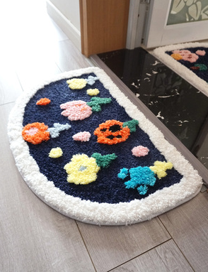 Semicircular Bathroom Absorbent Small Floor Mat