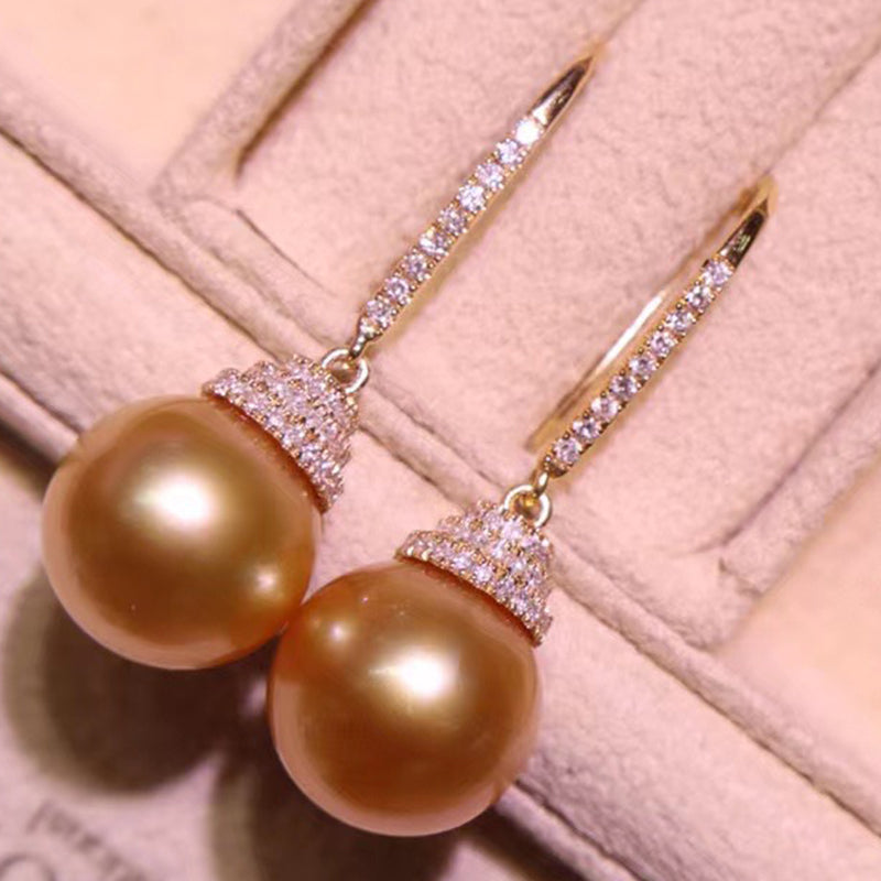 Women's Fashion Silver Plated 18K Gold Pearl Ear Hooks