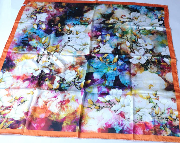 Heavy mulberry silk shawl thickened satin, 110cm large square silk scarf