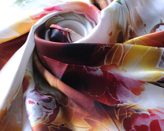 Heavy mulberry silk shawl thickened satin, 110cm large square silk scarf