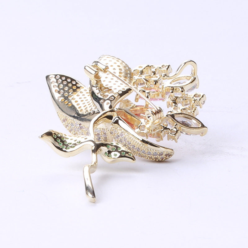 Luxury lotus elegant brooch for suit, dress