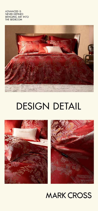 Top luxury 200S long-staple cotton wedding four-piece set Avati yarn-dyed jacquard quilt cover bed sheet pure cotton wedding pure cotton bed