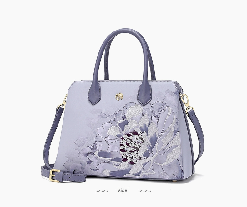 2024 Autumn and Winter Style Cowhide Light Luxury Embroidered Cheongsam Handbag Killer Bag Trendy