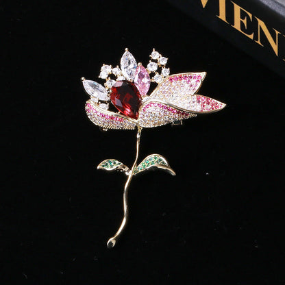 Luxury lotus elegant brooch for suit, dress