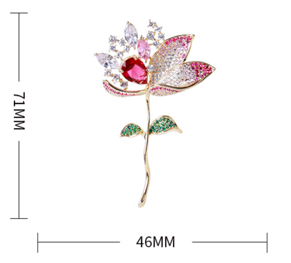 Luxury lotus elegant brooch for suit, dress