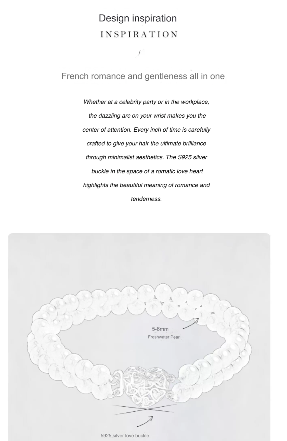 Love Bursting 5-6mm Nearly Round Freshwater Pearl Bracelet Women's S925 Silver Double Layer Bracelet