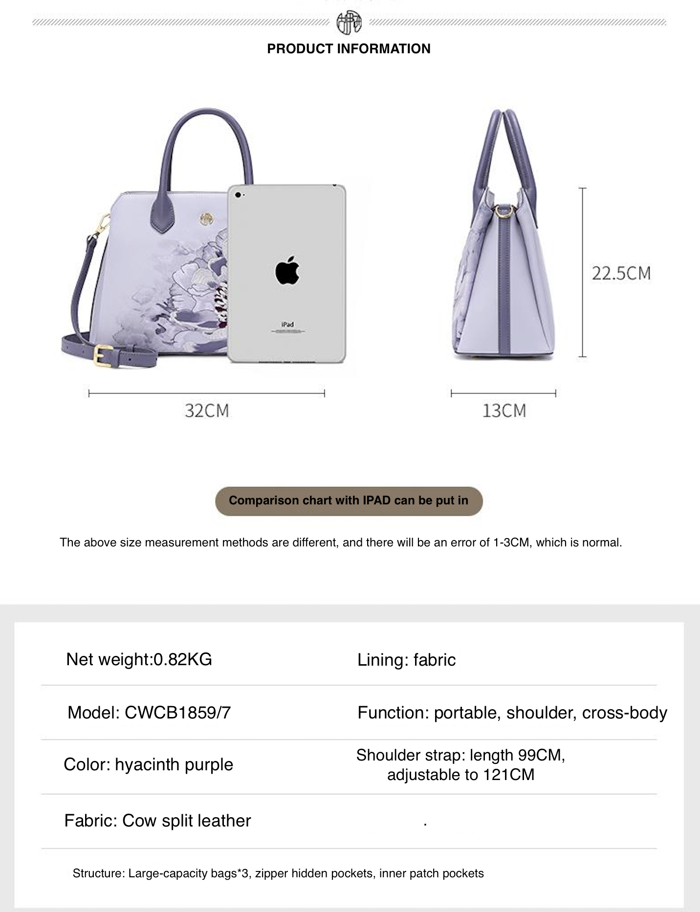 2024 Autumn and Winter Style Cowhide Light Luxury Embroidered Cheongsam Handbag Killer Bag Trendy