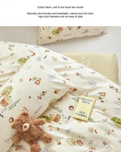 100% cotton autumn and winter cotton three or four piece set cartoon style bedding is skin-friendly and soft