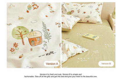 100% cotton autumn and winter cotton three or four piece set cartoon style bedding is skin-friendly and soft