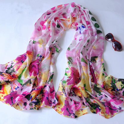 Silk scarf female mulberry silk long silk scarf shawl all-match gauze scarf neck scarf spring autumn winter neck scarf