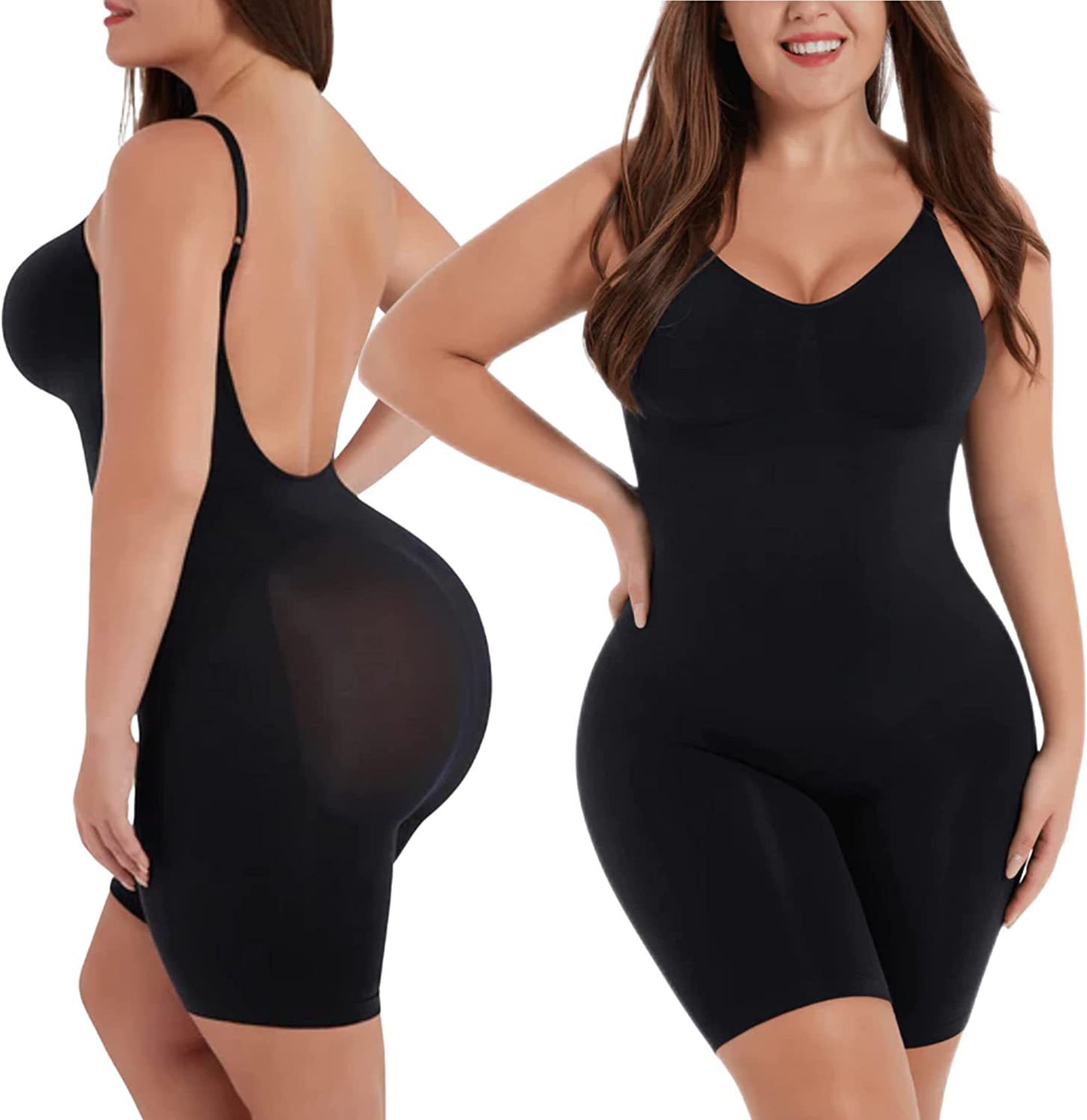 Simple Waist Fitted Belly Contracting And Hip Lifting Exposed Back Beauty Back Boxer Jumpsuit