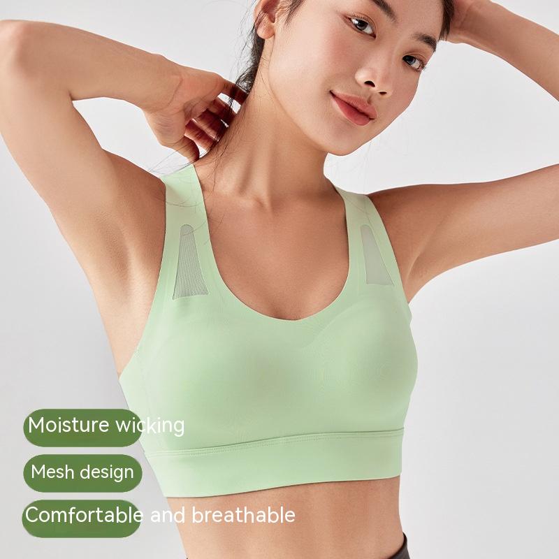 Summer Sports Underwear Running Shockproof Fitness Outerwear One-piece Cup Yoga Bra