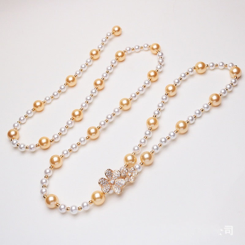 Fashion shell pearl chain - shell bead chain waist  accessories - necklace - One style dual purpose