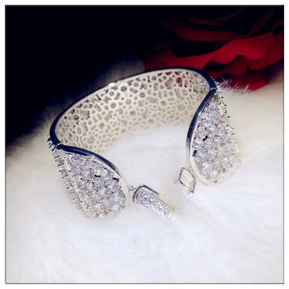 Luxury retro carved temperament accessories zircon bracelet