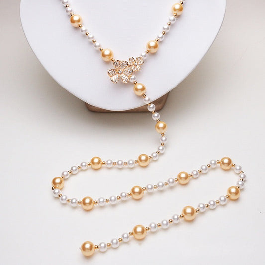Fashion shell pearl chain - shell bead chain waist  accessories - necklace - One style dual purpose