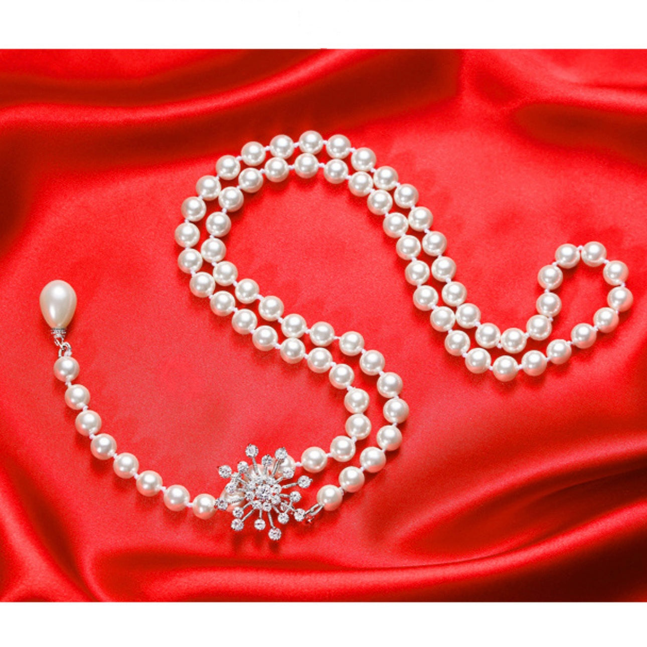 Long shell pearl bead chain all-match high-end necklace or belt  jewelry