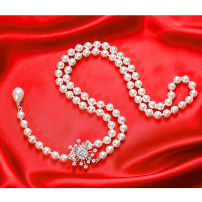 Long shell pearl bead chain all-match high-end necklace or belt  jewelry