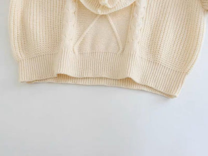 Women's fashion round neck knitted pullover sweater