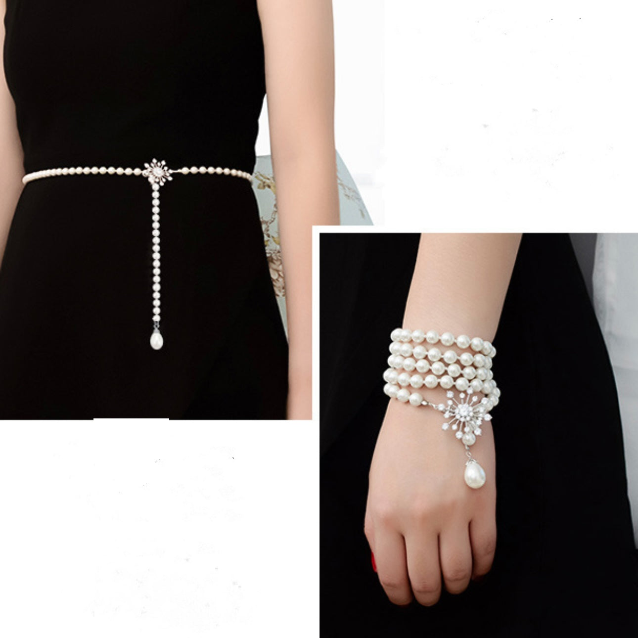 Long shell pearl bead chain all-match high-end necklace or belt  jewelry