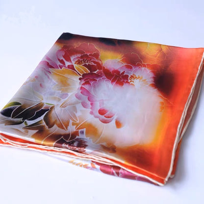 Heavy mulberry silk shawl thickened satin, 110cm large square silk scarf