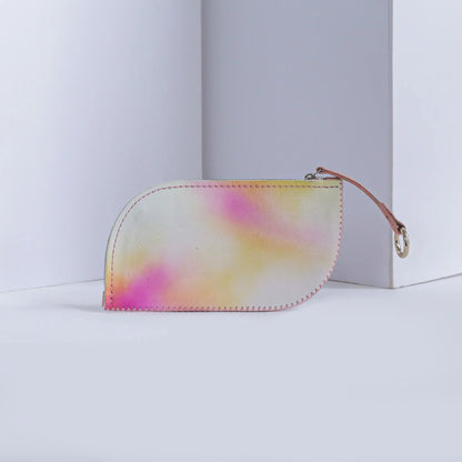 Leaf wallet -Ombre flower field hand painting